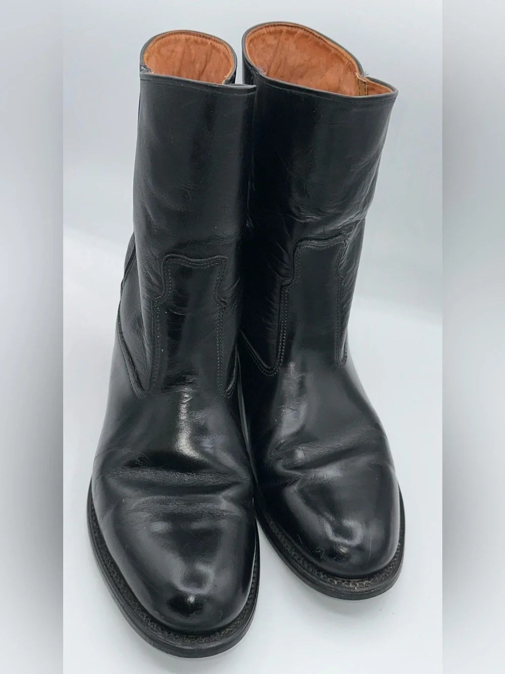Bates Floataways Mid Calf Boots Tactical 9.5 Black Leather Pull On Vintage  AA23